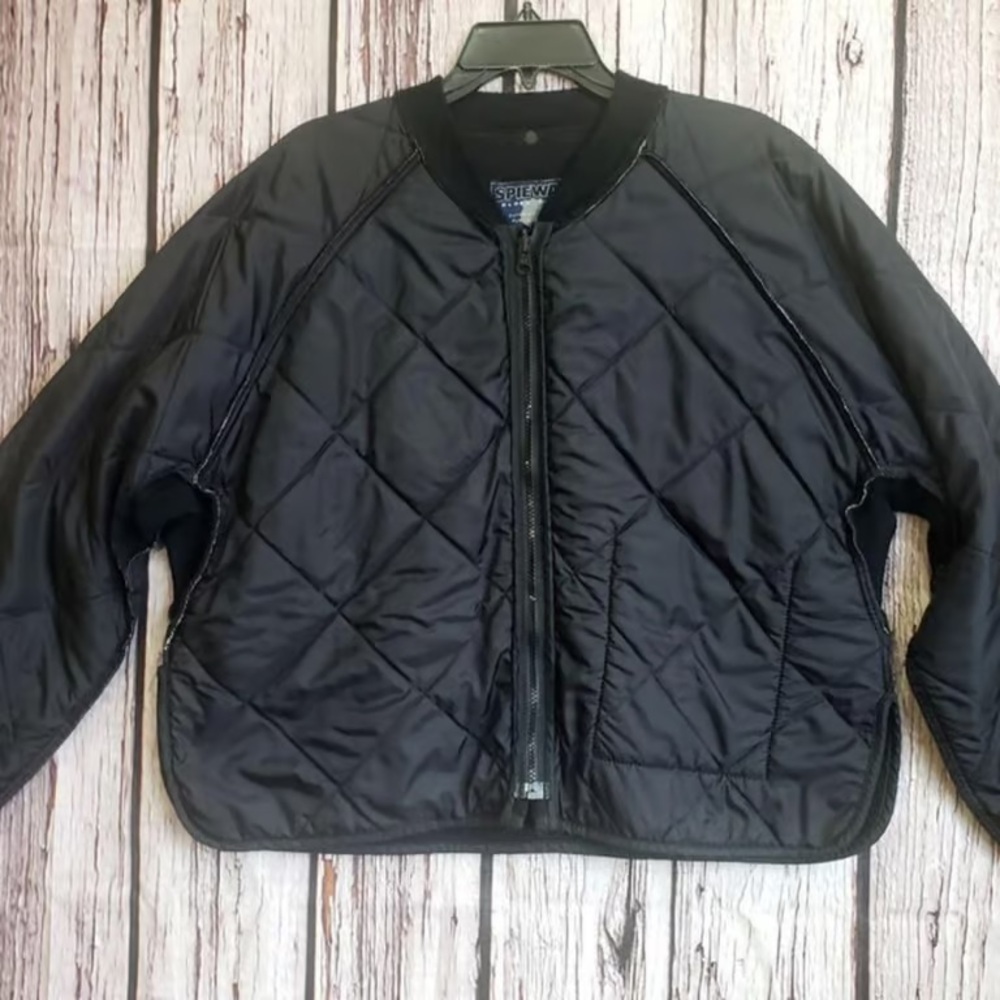 Trendy Black Quilted Bomber Jacket